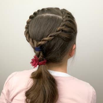 Peinado para niñas con trenza de cordón, fácil de realizar