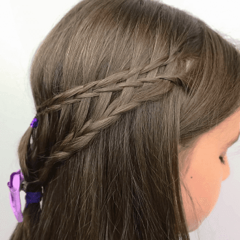 Trenza tijera en cascada con trenza francesa, sencillo y rápido