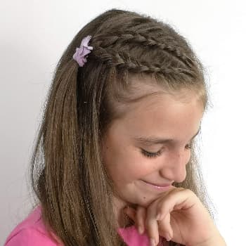 Peinado fácil y coqueto, media coleta con trenzas de encaje