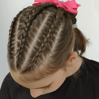 Peinado para niñas con trenzas pegadas