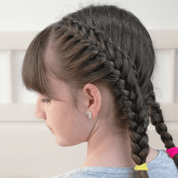 Peinado con la trenza francesa y trenza cascada unidas