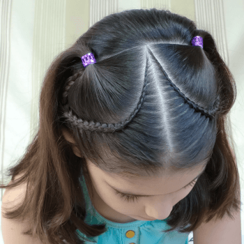 Peinado para niñas pequeñas, con dos coletitas