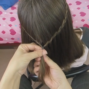 trenza tijera en cascada